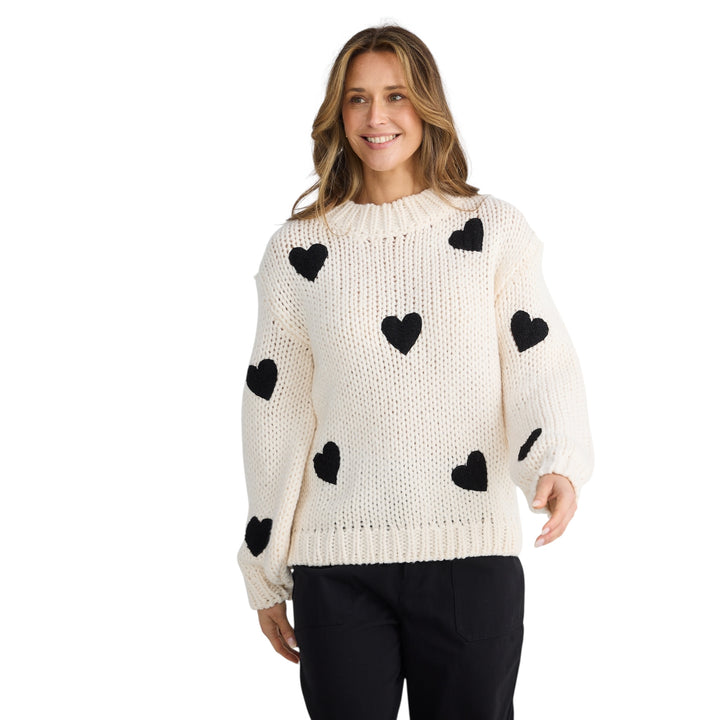 Brave+True Heart on my Sleeve Sweater Off-White