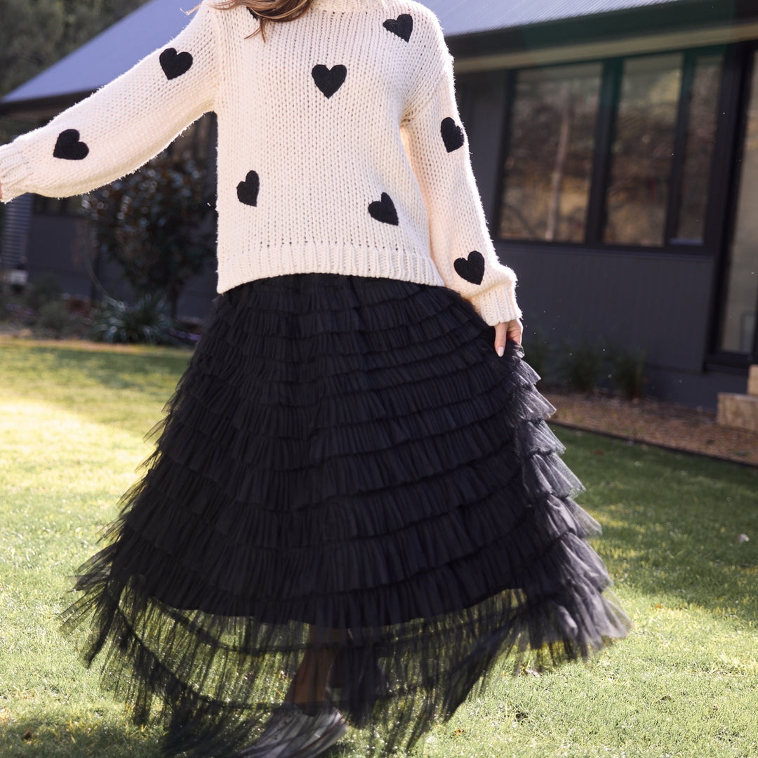 Brave+True Heart on my Sleeve Sweater Off-White