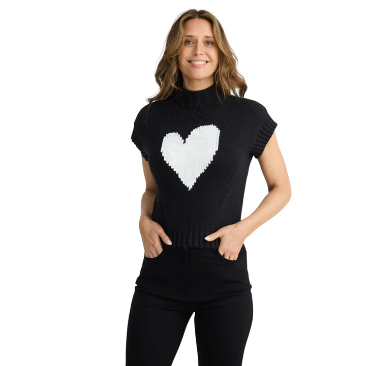 Brave+True Heart to Heart Sweater Black