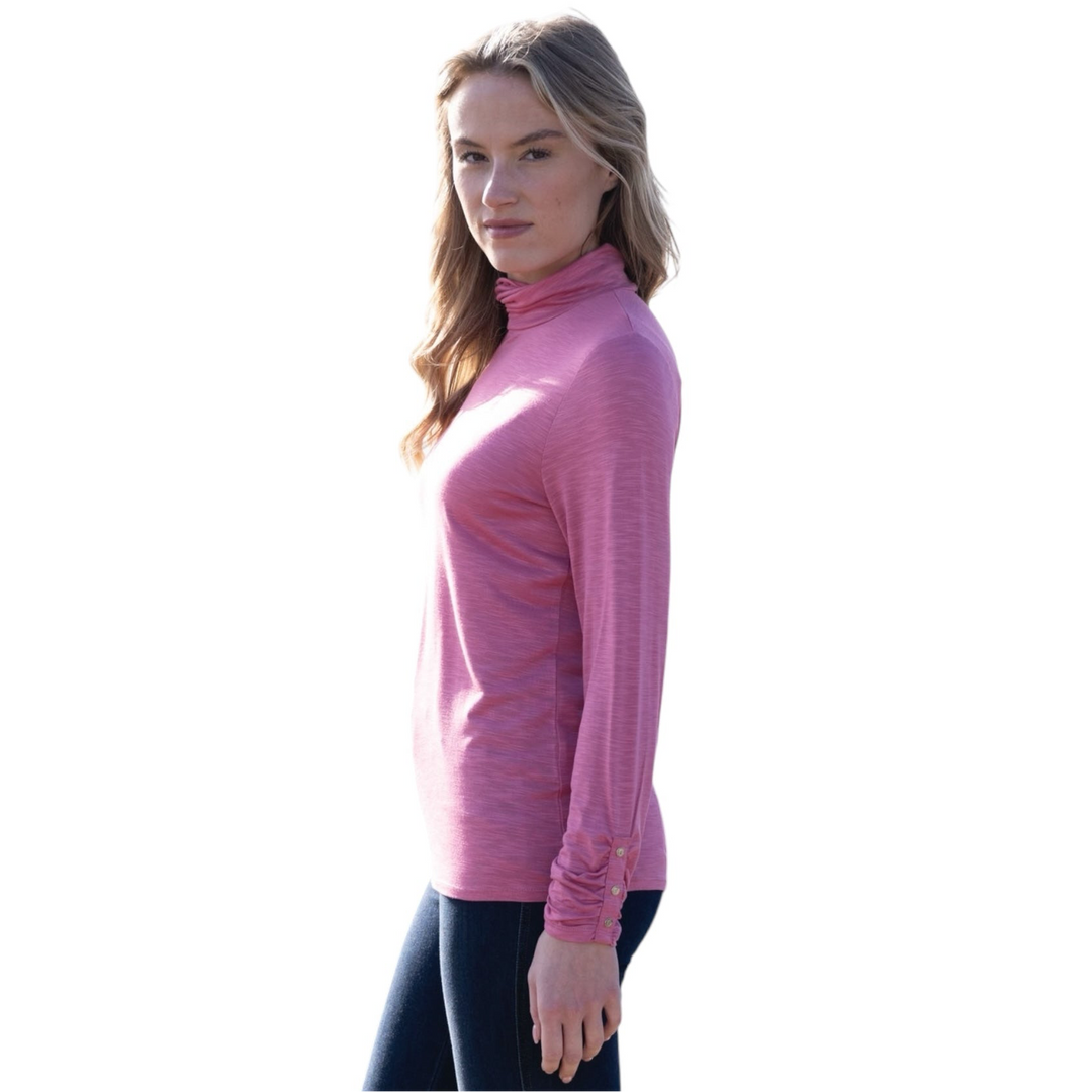 Marble High Neck Top Pink