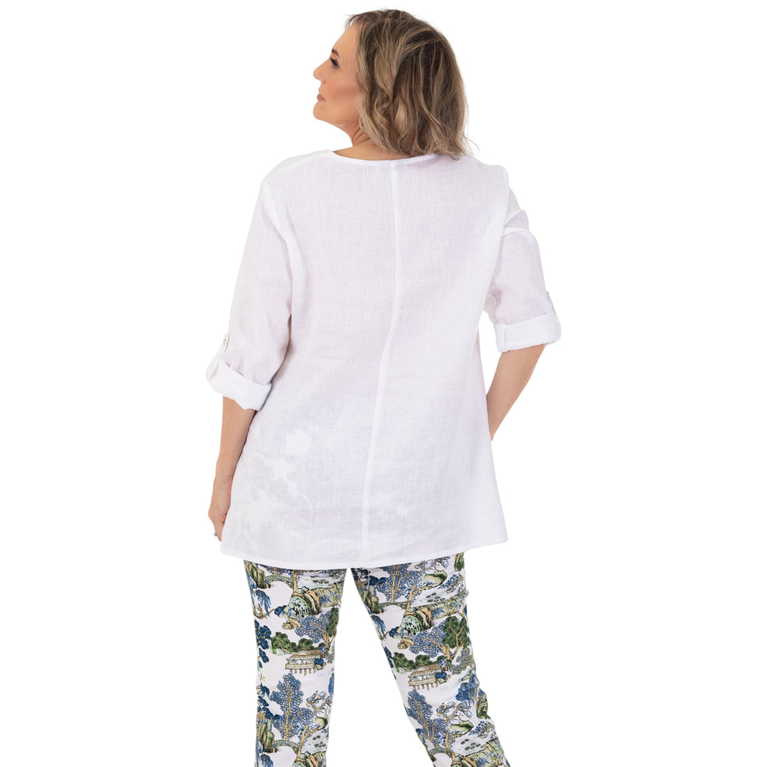 Calypso Flat Front Trousers 7/8th Tokyo Spring  Print