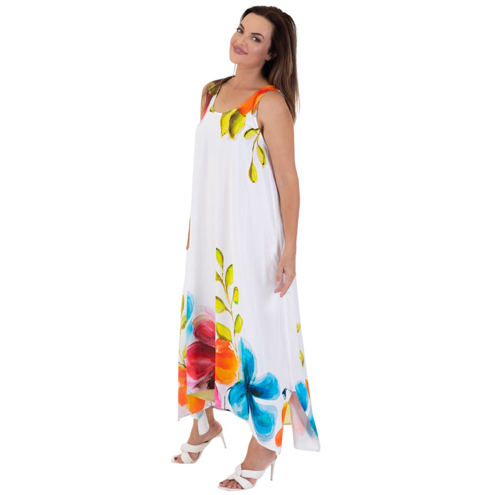 Calypso Sleeveless Maxi Dress Floral Border