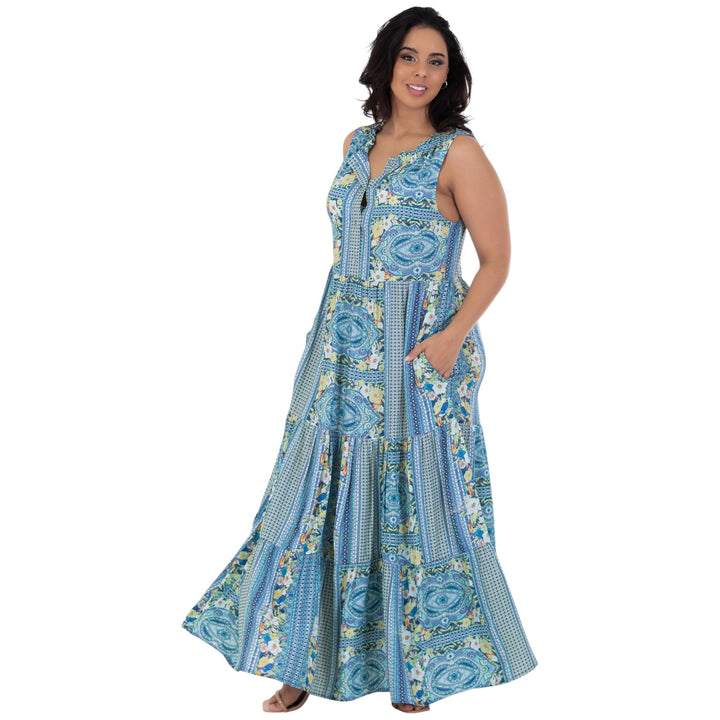 Calypso Blue Printed Maxi Dress