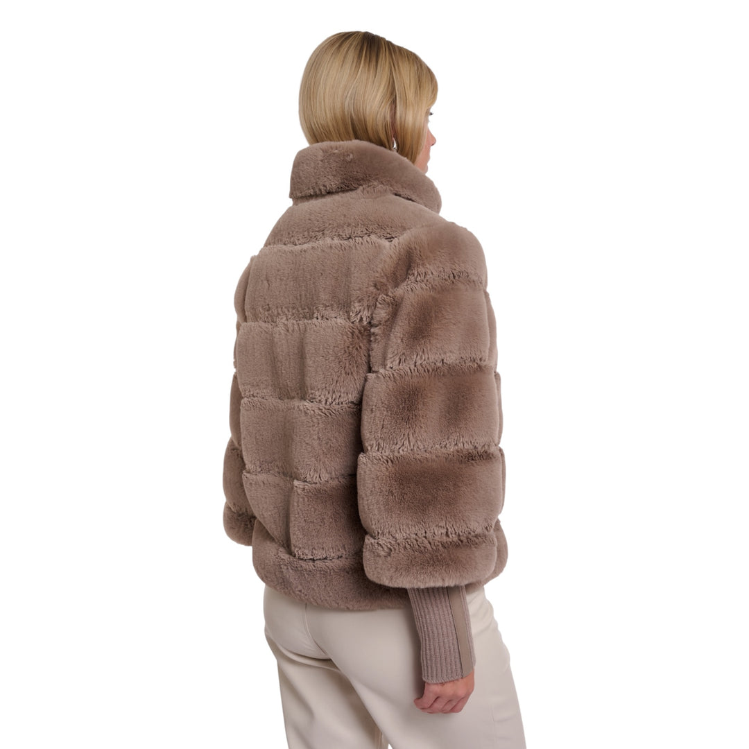 Rino & Pelle Feline Rib Cuff Jacket Mocha Latte