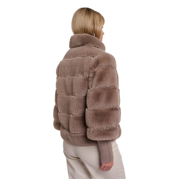 Rino & Pelle Feline Rib Cuff Jacket Mocha Latte