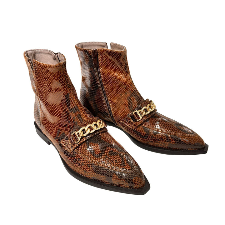 DL Sport Snakeprint Leather Ankle Boot
