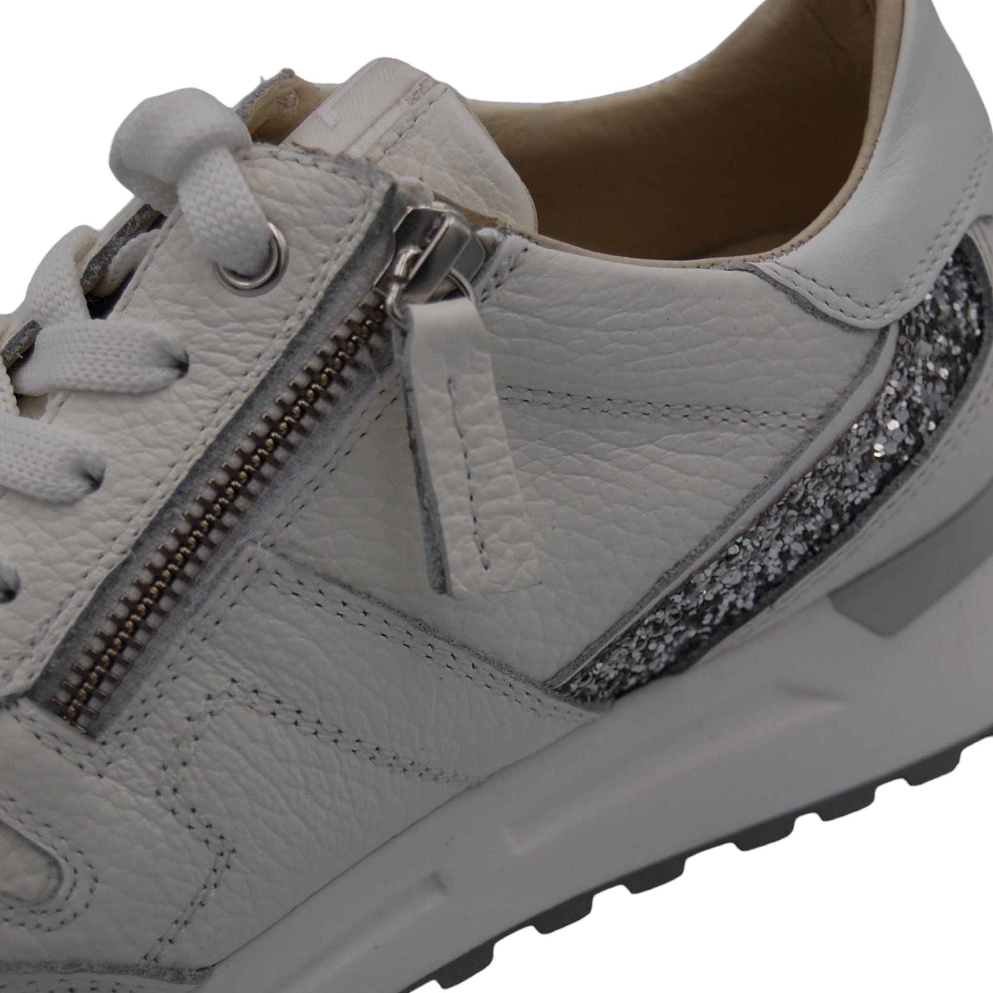 DL Sport Sneaker with Sequin White