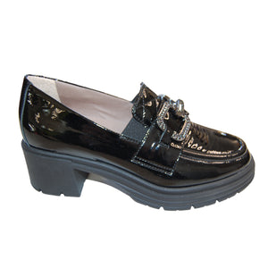 DL Sport Chain Loafer Black Patent Leather
