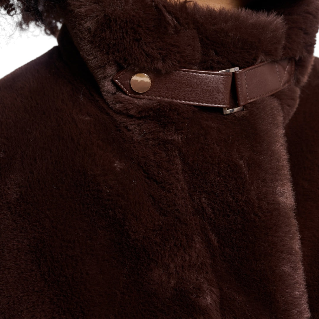 Rino & Pelle Ambra Short Faux Fur Jacket Coffee Roast