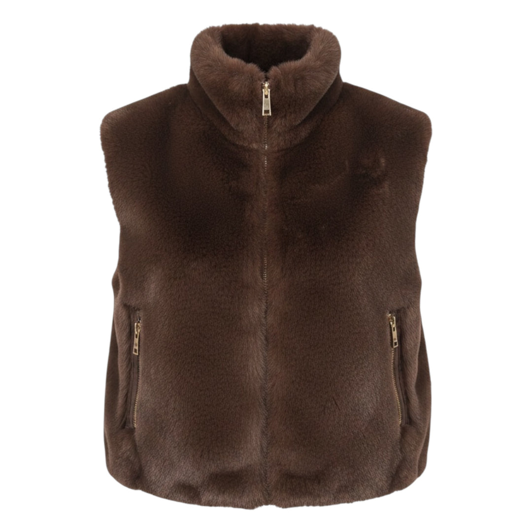 Rino & Pelle Nikki Short Waistcoat Coffee Roast