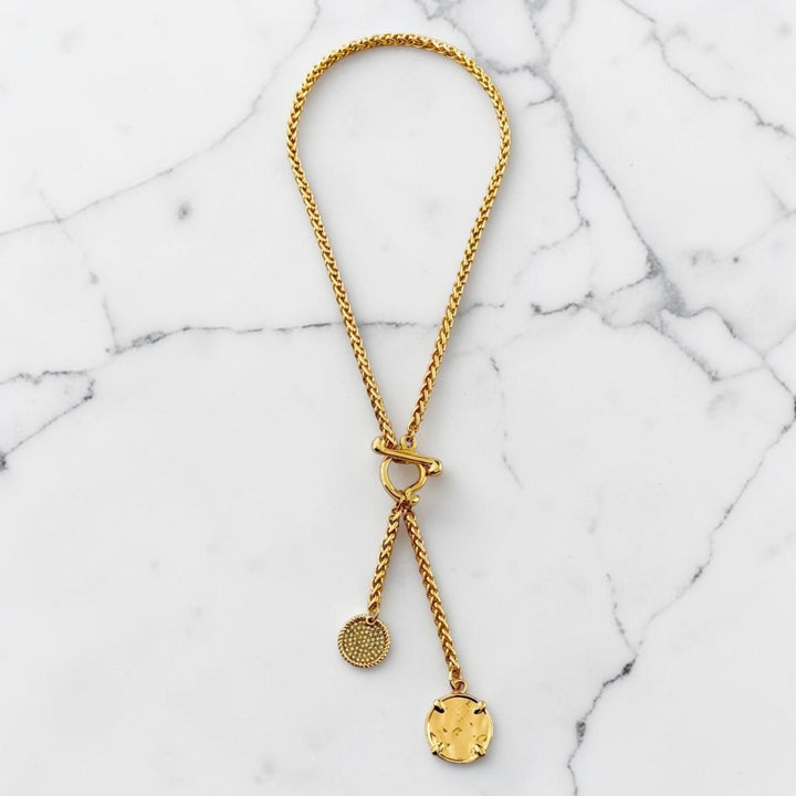 Envy Box Chain Necklace Gold with Long Pendant