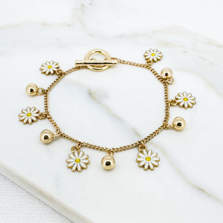 Envy Daisy Charm Bracelet Gold