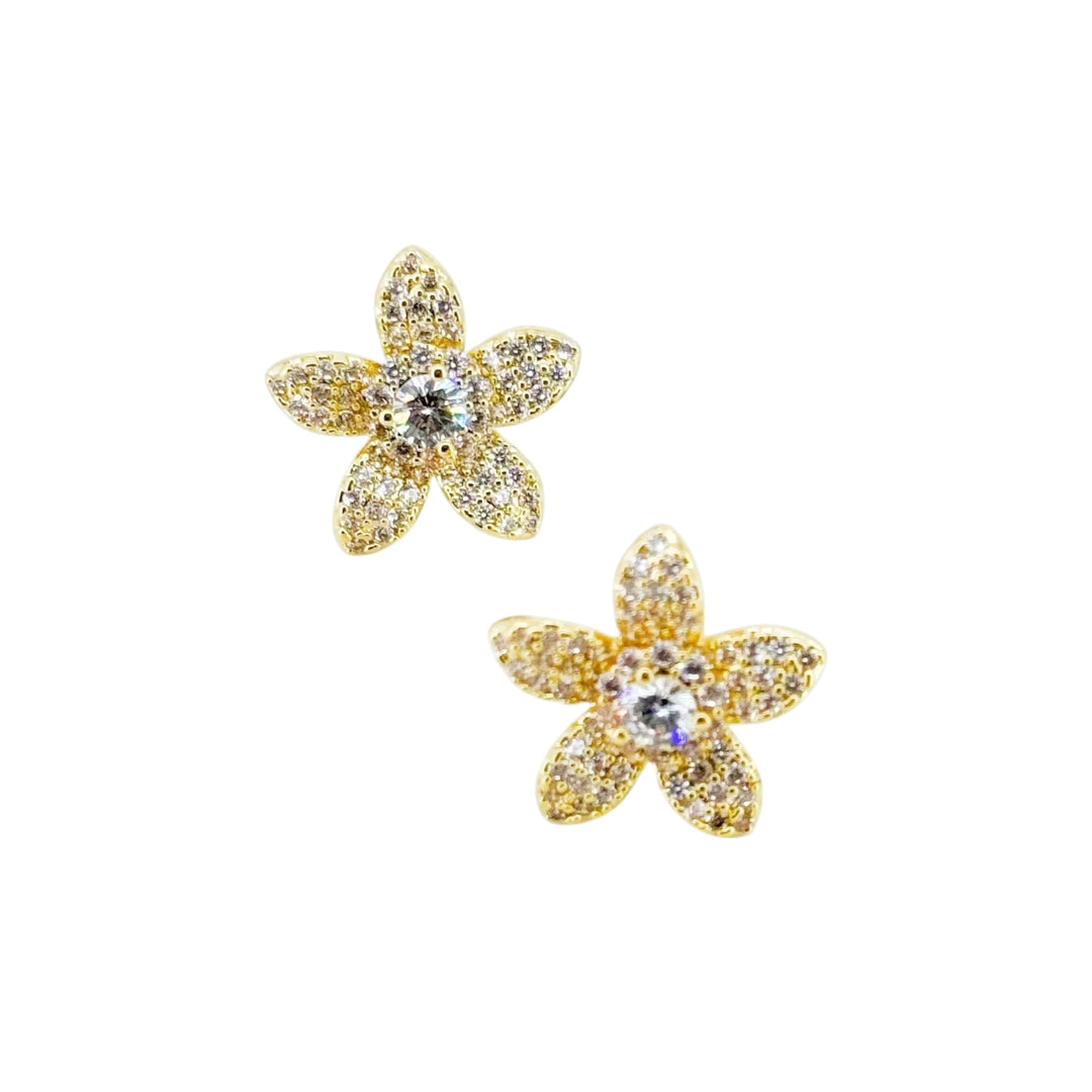 Envy Diamonte Flower Stud Earring Gold