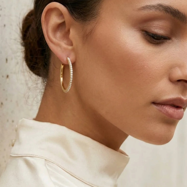 Envy Diamonte Hoop Earring Gold