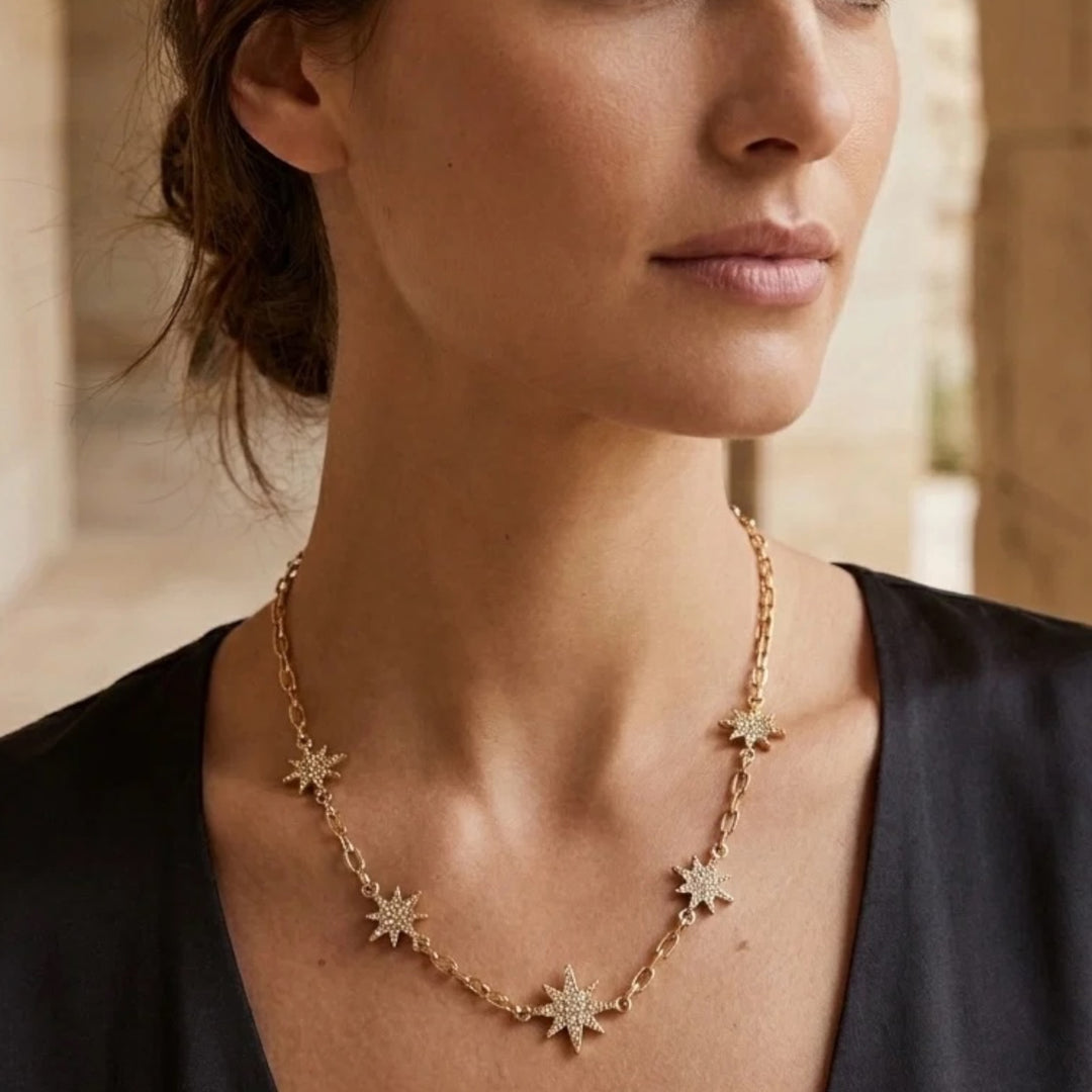 Envy Diamonte Star Necklace Gold
