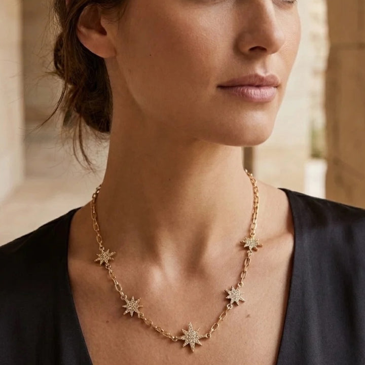 Envy Diamonte Star Necklace Gold