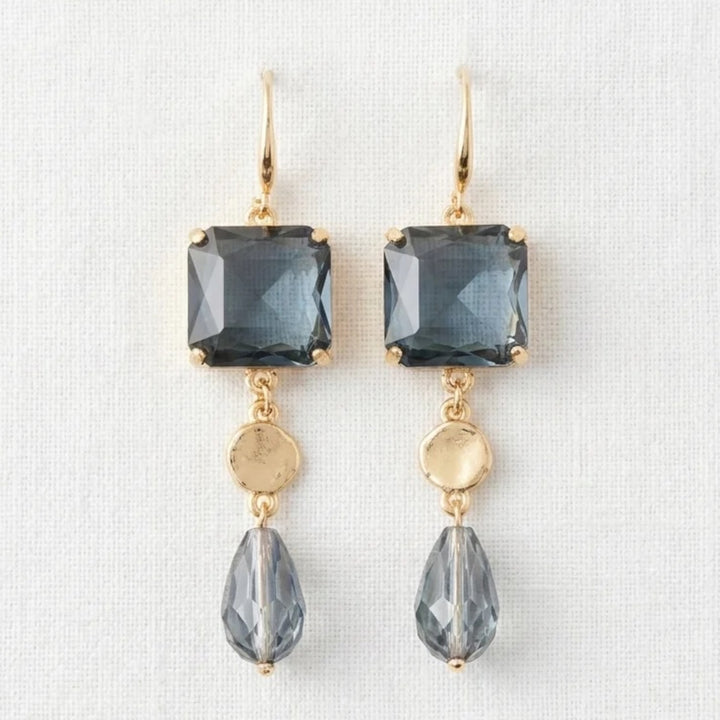 Envy Dropper Earring with Smokey Grey Crystal