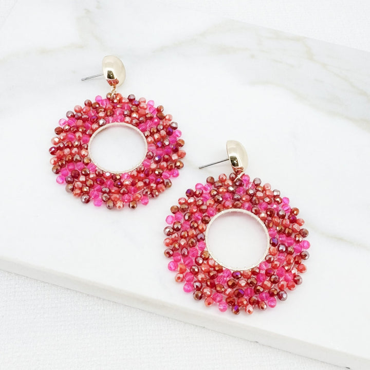 Envy Faceted Bead Earring Pink