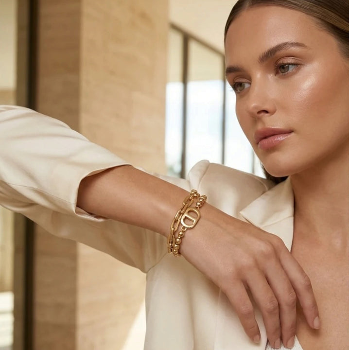 Envy Gold Chain and Ball Bracelet