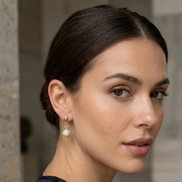 Envy Gold Earring with Diamonte Dropper