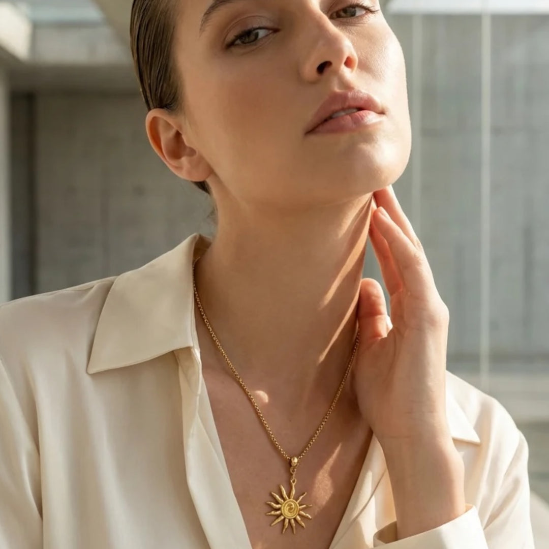 Envy Gold Necklace with Sun Pendant