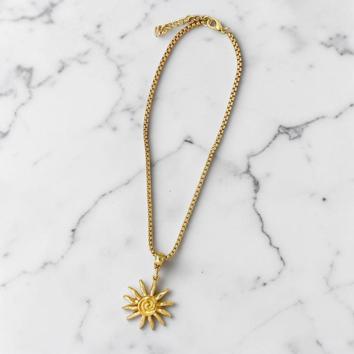 Envy Gold Necklace with Sun Pendant