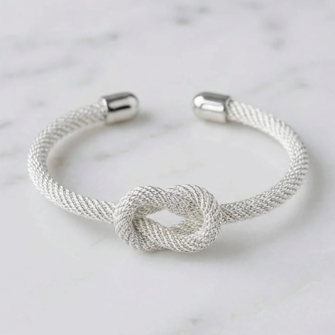Envy Knot Design Bangle Silver