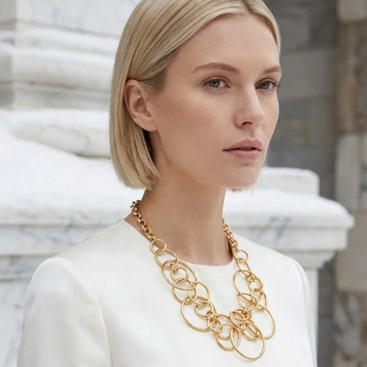 Envy Large Hoops Necklace Gold