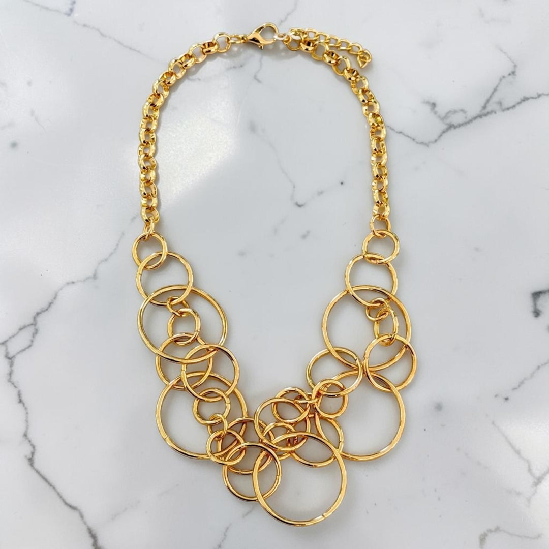 Envy Large Hoops Necklace Gold