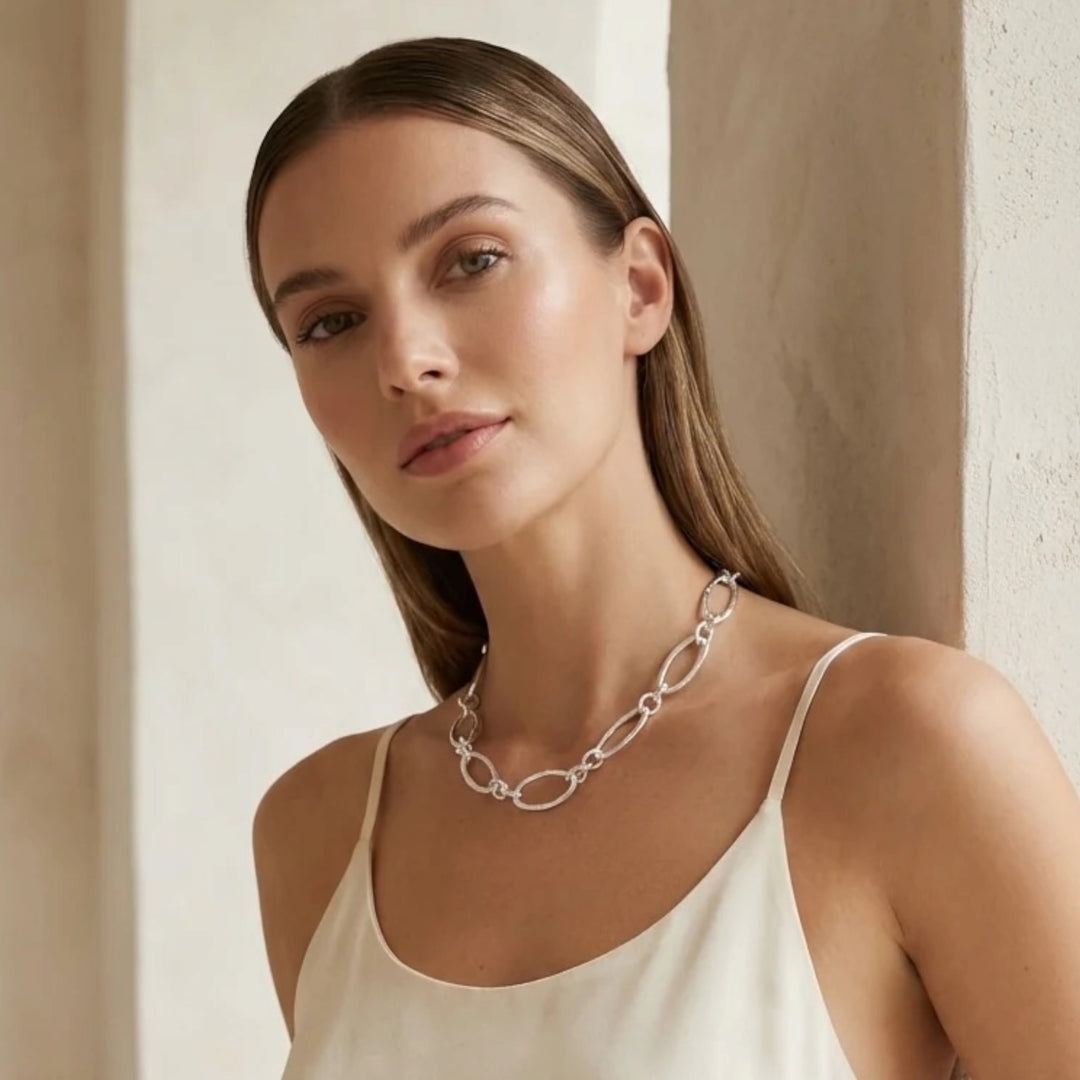Envy Large Loop Link Necklace Silver