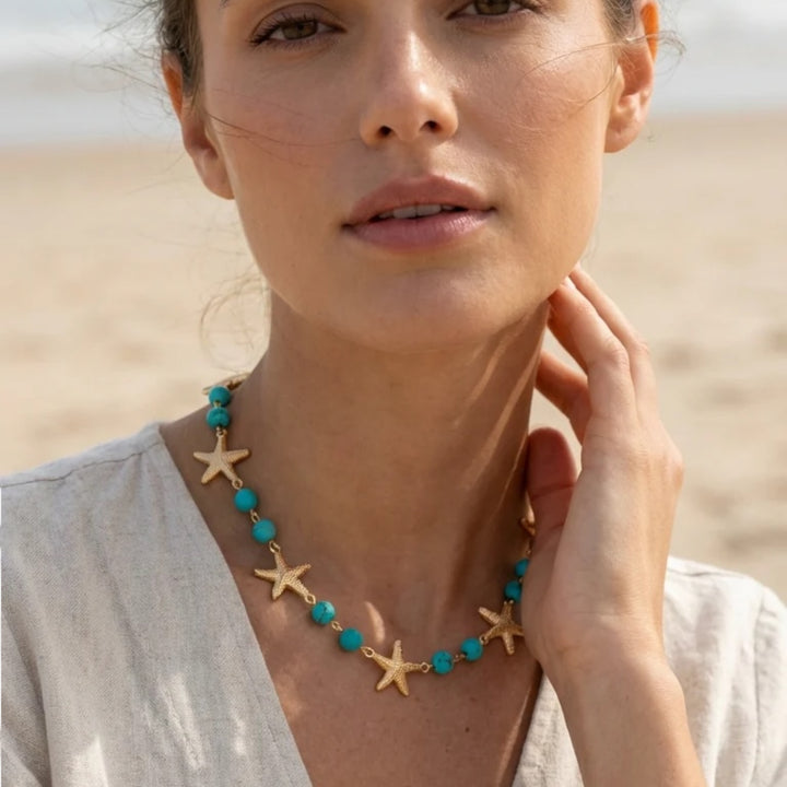 Envy Necklace with Turquoise Beads and Starfish