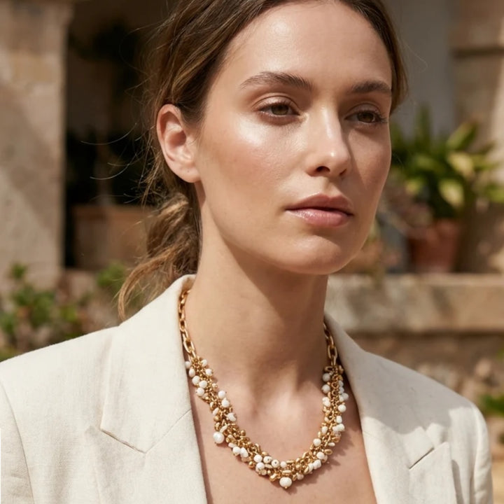 Envy Short Beaded Necklace Gold