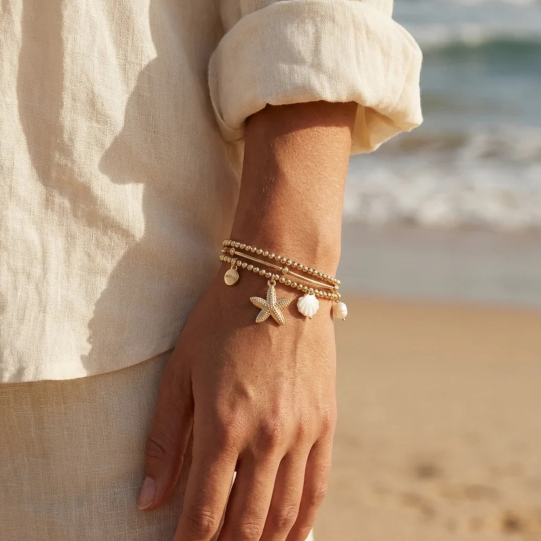 Envy Stretch Bracelet with Starfish Gold