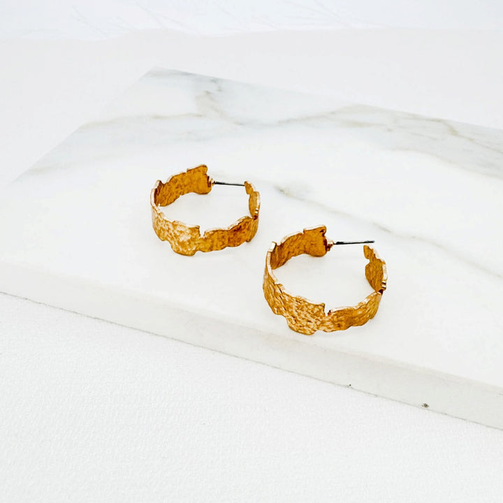 Envy Textured Hoop Earring Gold