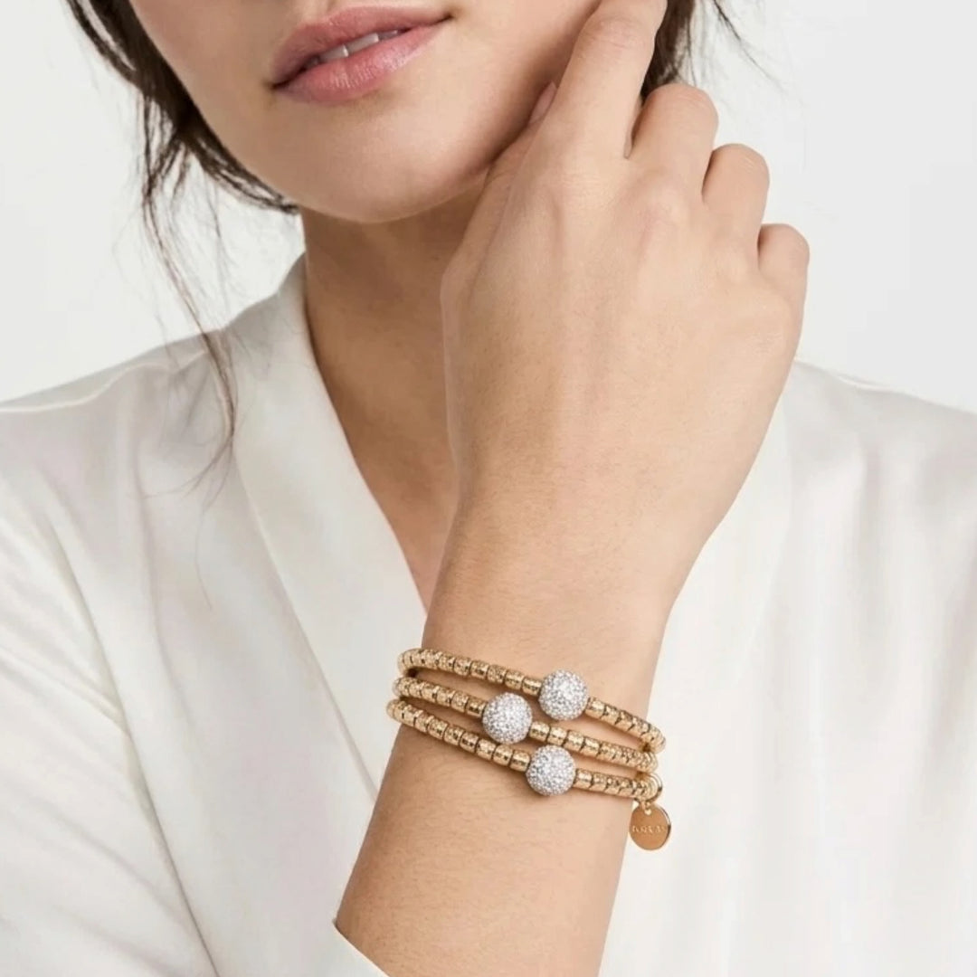Envy Triple Layer Stretch Bracelet with Diamonte Balls
