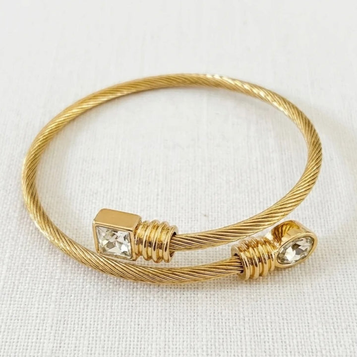 Envy Wrap Bangle with Crystal Gold