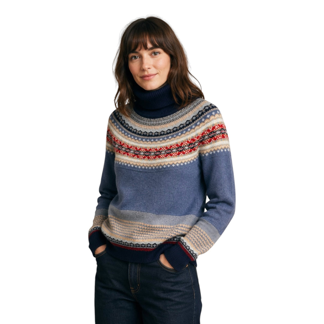 Eribé Alpine Roll Collar Sweater Blue Morning