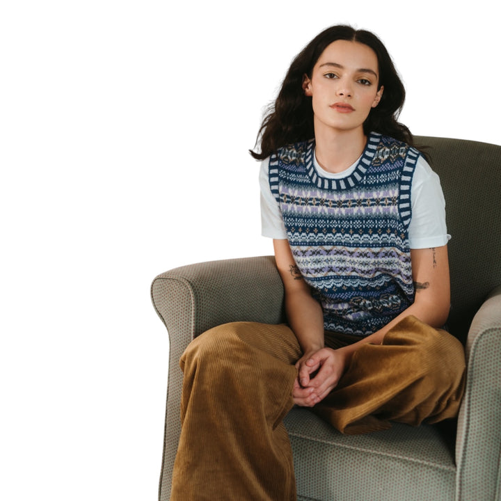 Eribé Kinross Crew Neck Vest Sapphire