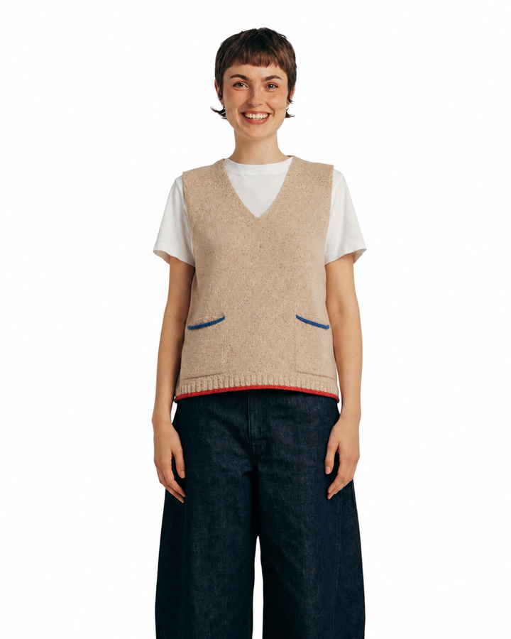 Eribé Tweed Nep Vest Sand