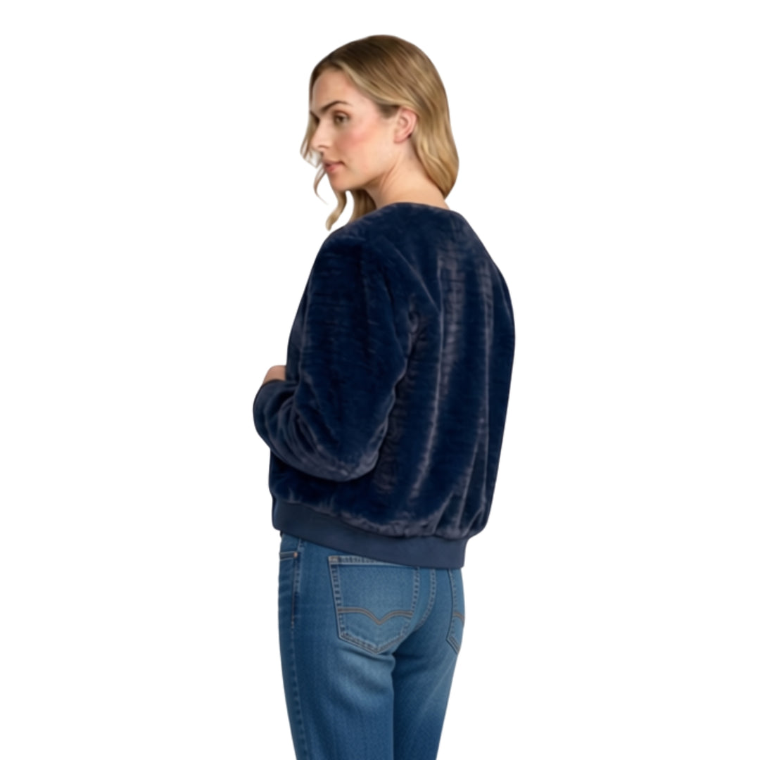 Foil Fur Sure Aviator Jacket Midnight
