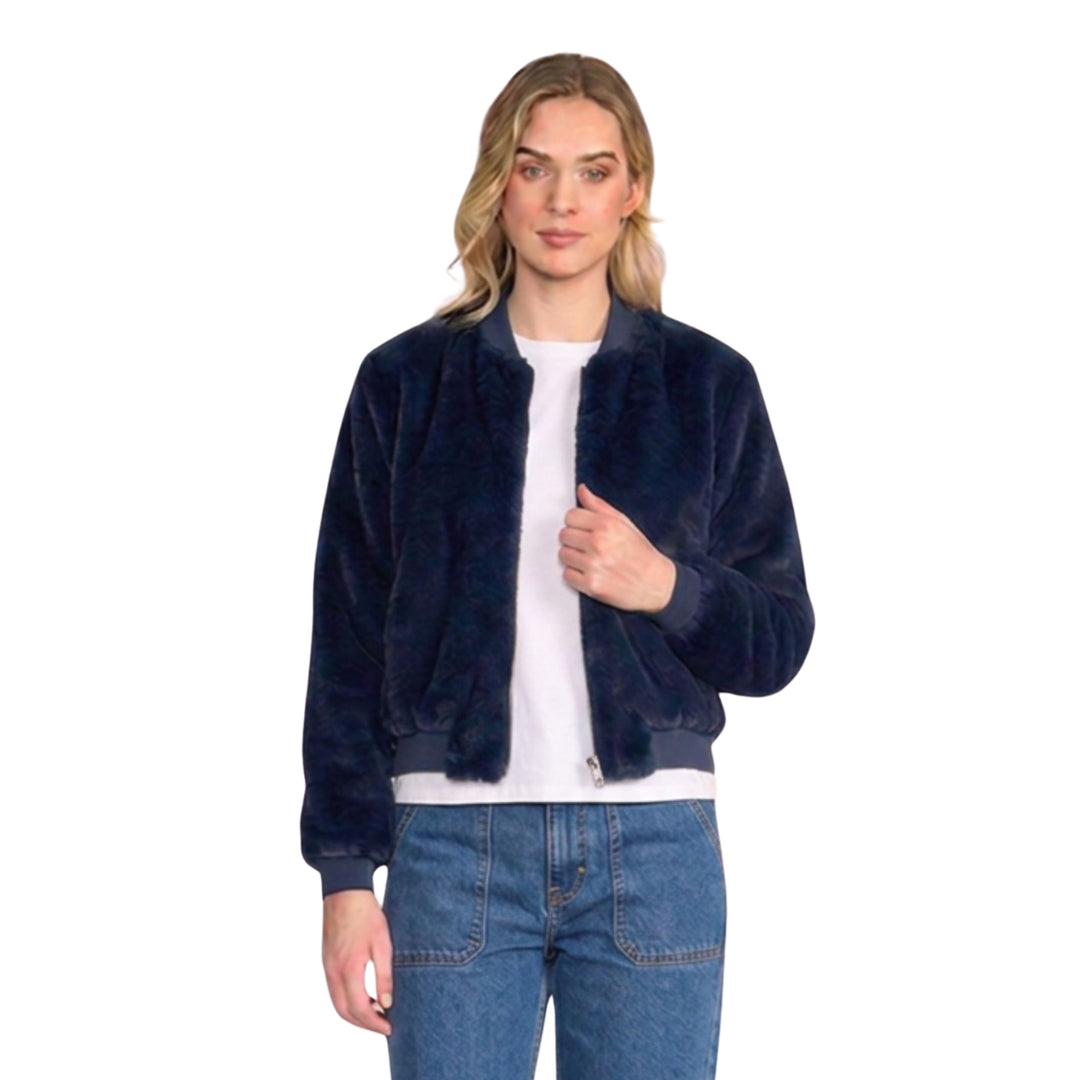 Foil Fur Sure Aviator Jacket Midnight