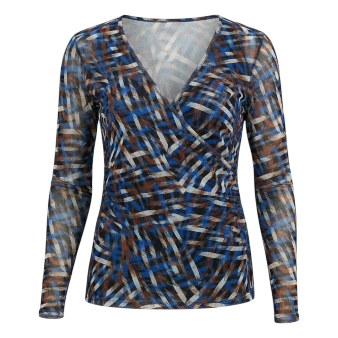 Foil Sheer Fun Wrap Top Elemental