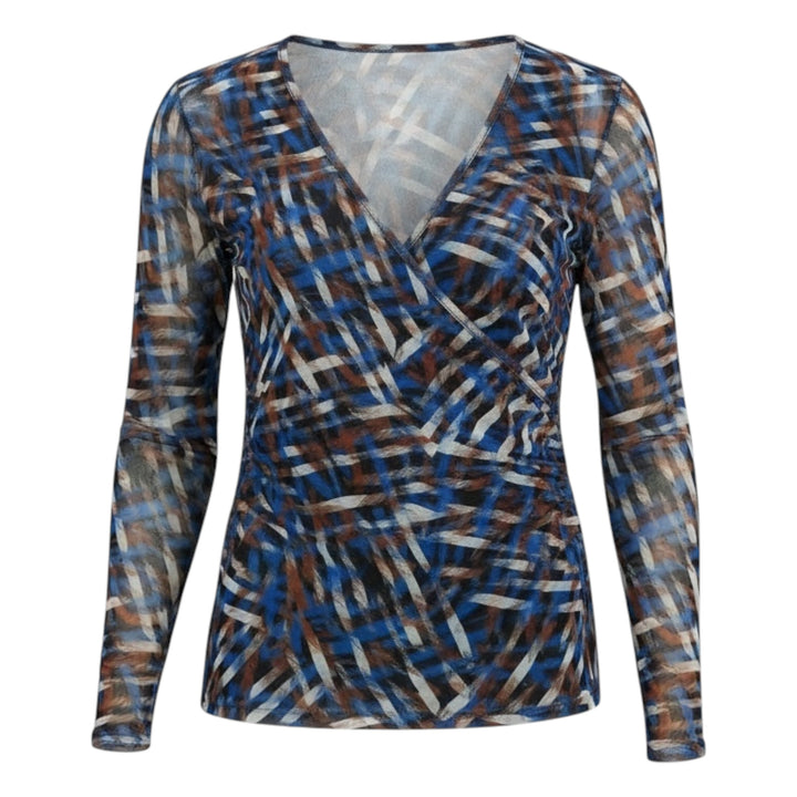 Foil Sheer Fun Wrap Top Elemental