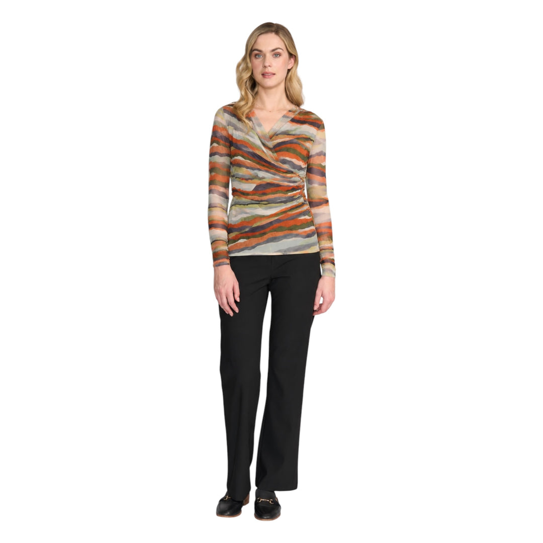 Foil Sheer Fun Wrap Top Terrain