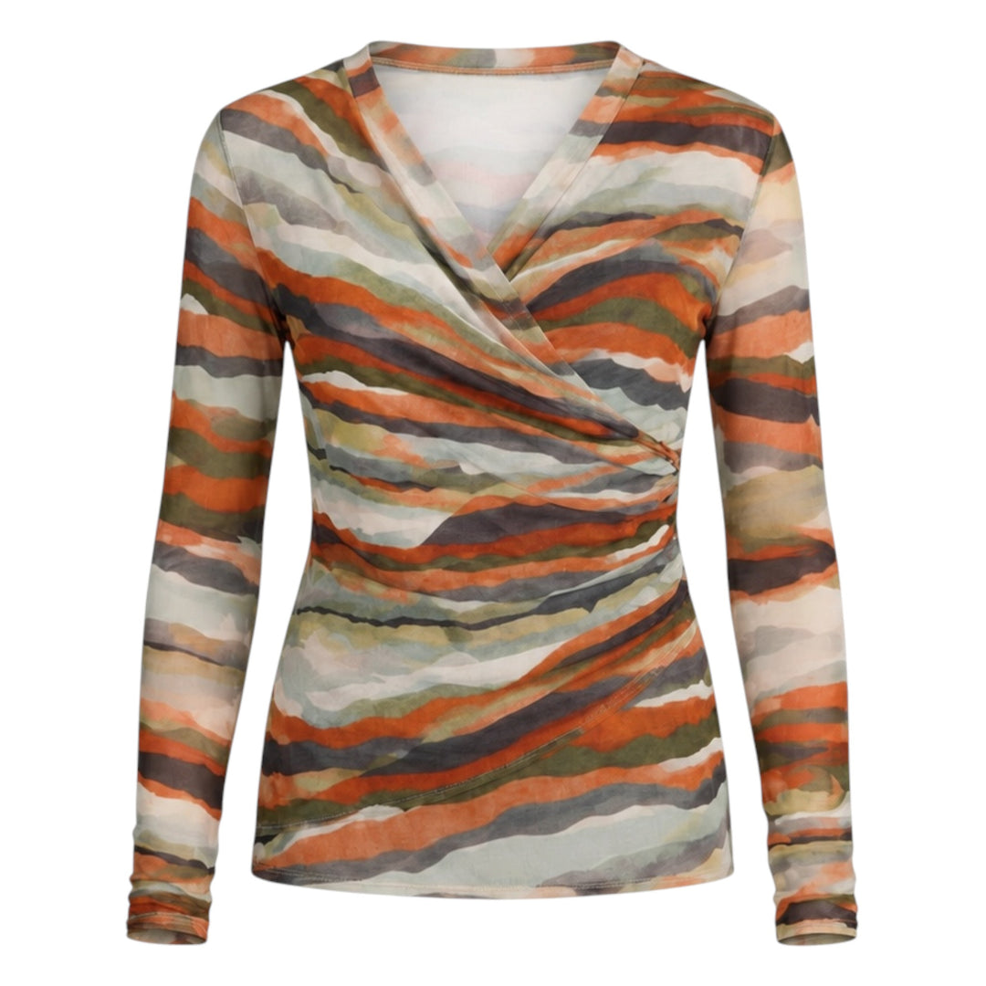 Foil Sheer Fun Wrap Top Terrain