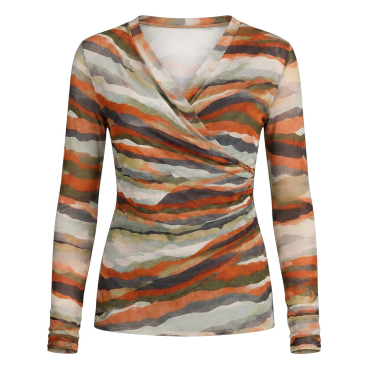 Foil Sheer Fun Wrap Top Terrain