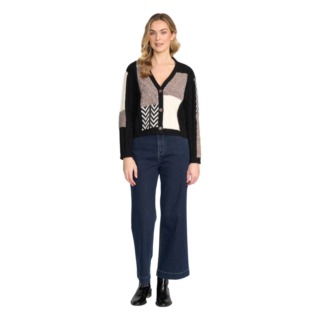 Foil Warm Intentions Cardi Black Mix