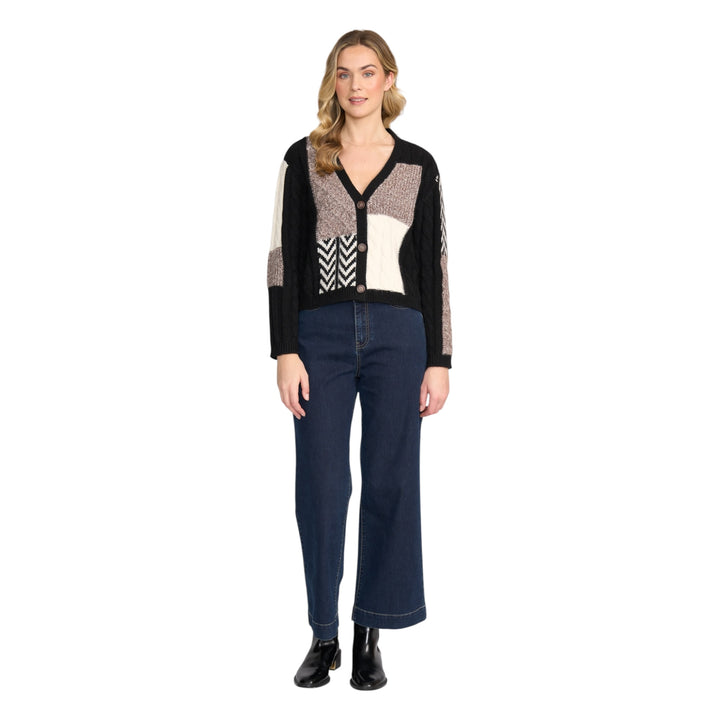 Foil Warm Intentions Cardi Black Mix