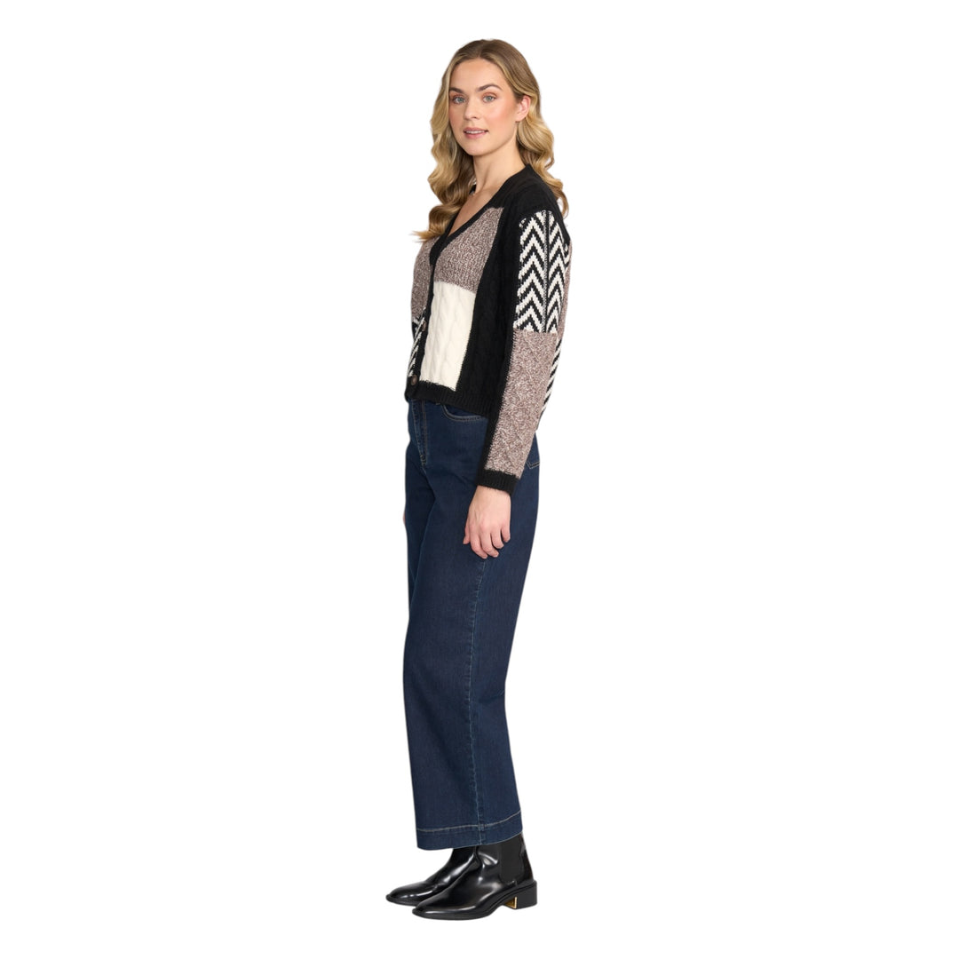 Foil Warm Intentions Cardi Black Mix