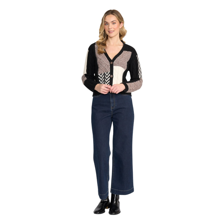 Foil Warm Intentions Cardi Black Mix